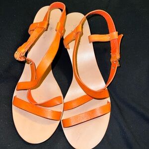 Kate Spade Orange Leather Slingback Sandals